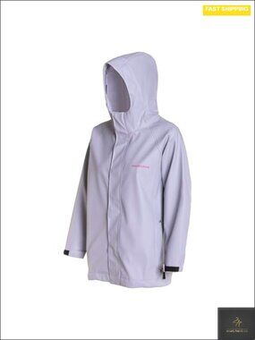 Waterproof Fishing Jacket Hooded Full Zip PU Coated Polyester Athletic Fit